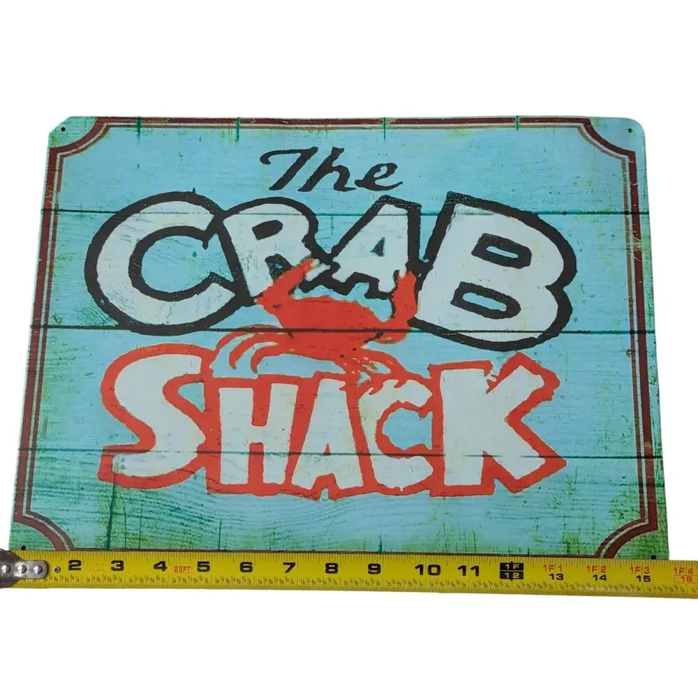 The Crab Shack White Rectangular Crab Illustration‎ Text Sign